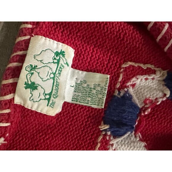 Quacker Factory Nautical Knit Sweater button Cardigan Red L lighthouse boat - Picture 3 of 13